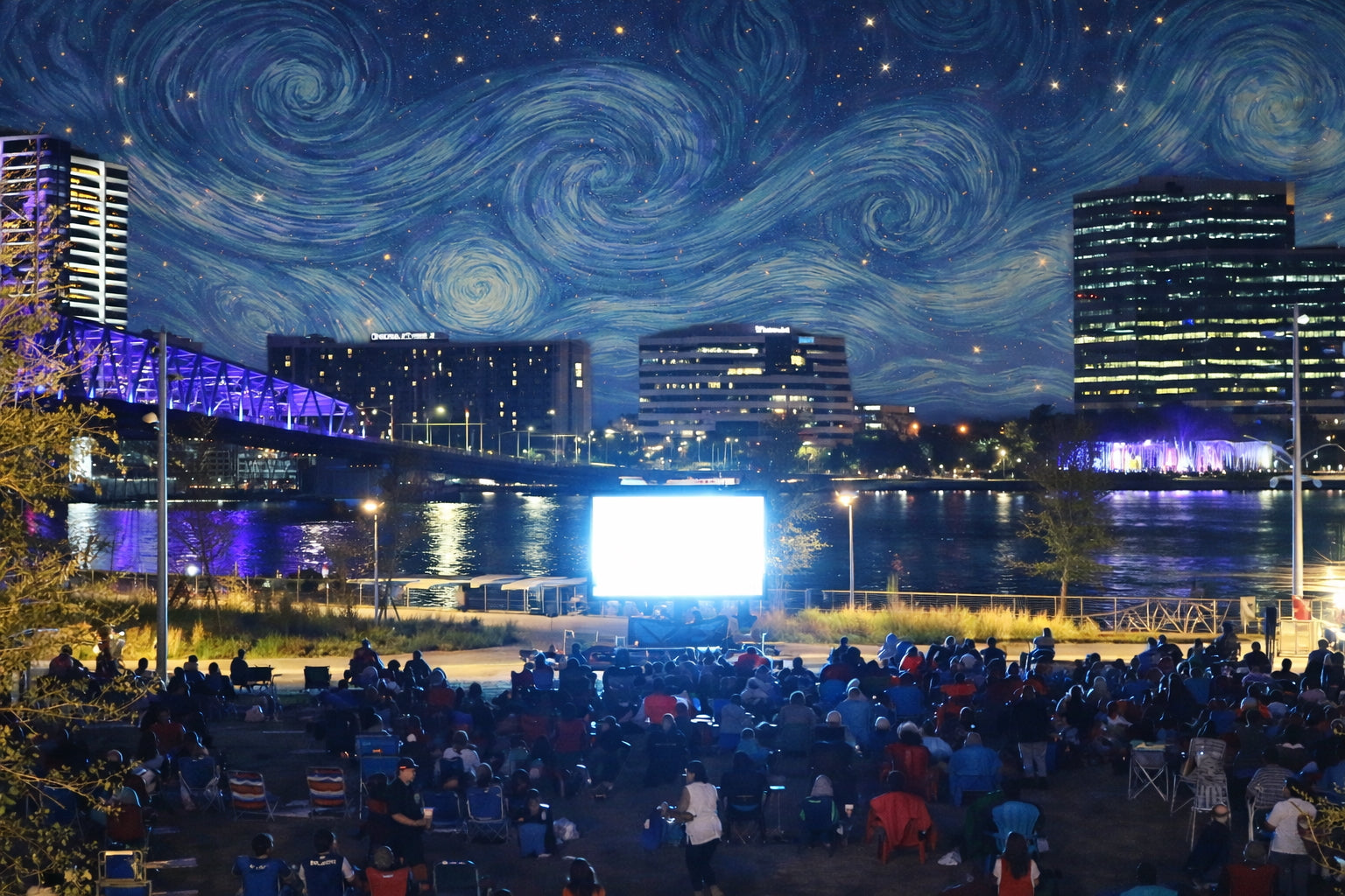 Riverfront Plaza Becomes Jacksonville's Open-Air Cinema, Hosts 'Movies in the Park' Series