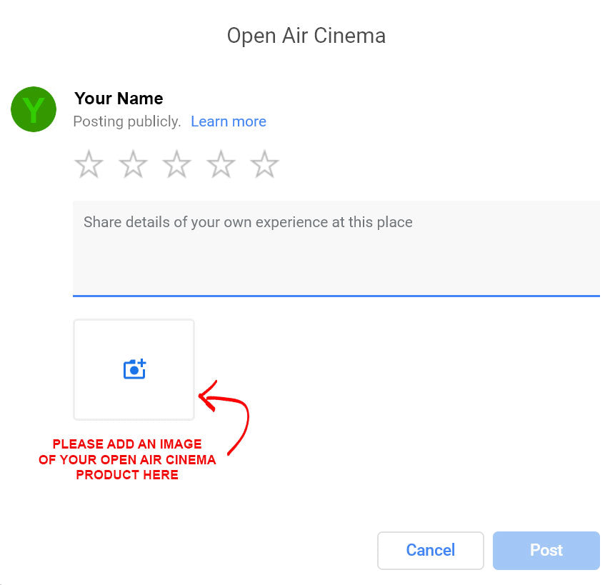 Add a photo of an Open Air Cinema product