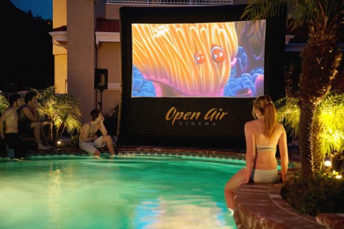 Poolside Cinebox Pro 9' outdoor movie system