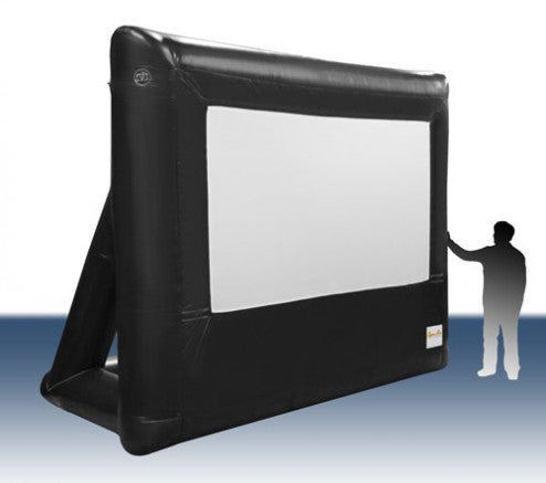 Open Air Cinema Pro outdoor movie system with a free-standing A-frame screen