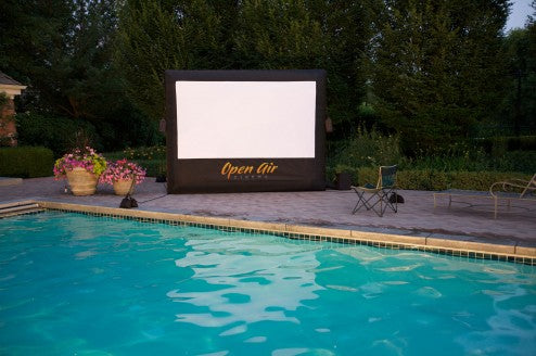 Open Air Cinema Home 9' screen poolside
