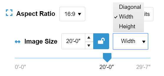 Projection screen size