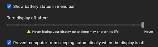 Mac power management and sleep settings
