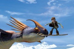 A dragon in flight from How to Train Your Dragon