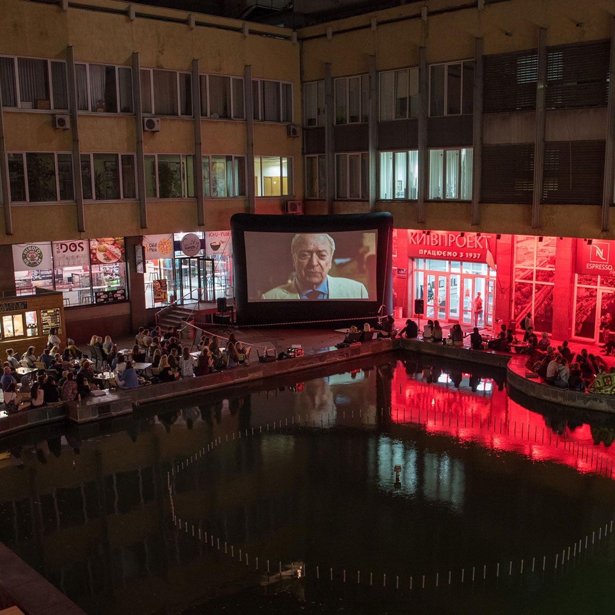 Open Air Cinema Standard 20' outdoor movie theater system in use