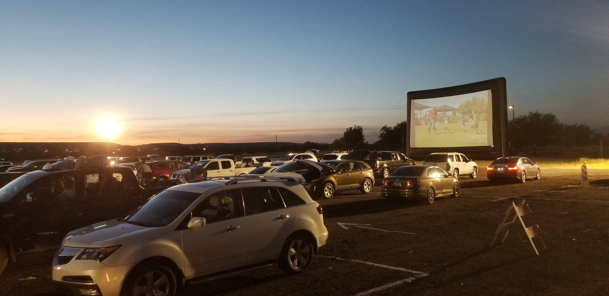 Open Air Cinema Elite 40' drive-in movie screen setup