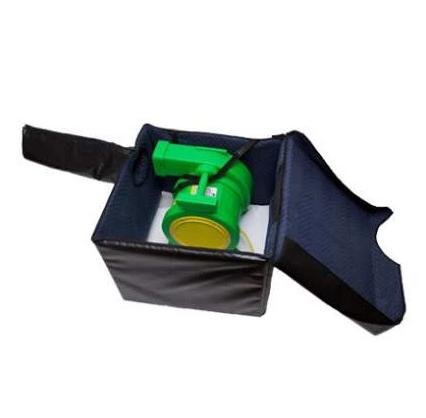 Sound-dampening blower box included with the CineBox Elite 30' system