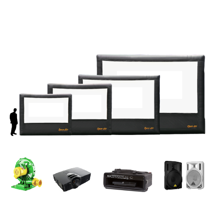 Open Air Cinema Standard 16' CineBox outdoor theater system setup